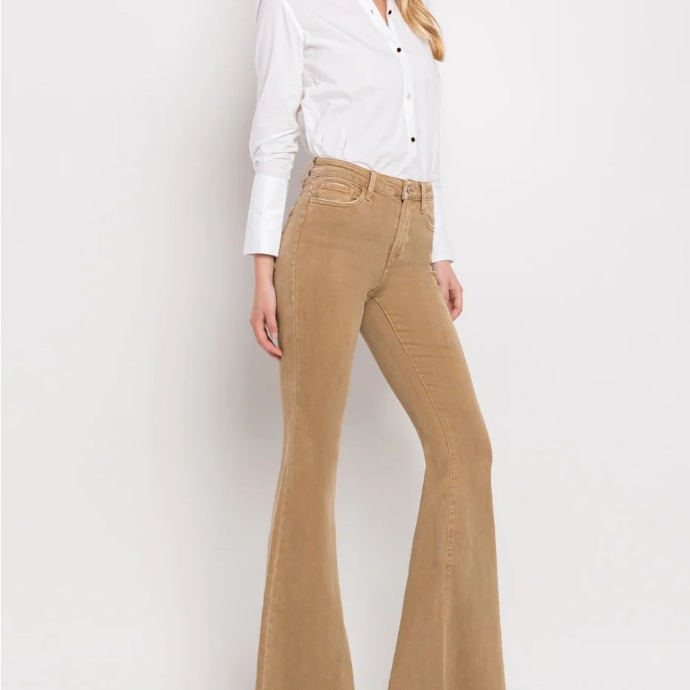Vervet Stylish Tan Flare Jeans for Women